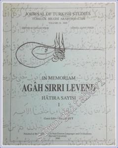 Journal of Turkish Studies = Türklük Bilgisi Araştırmaları - in Memoriam: Agâh Sırrı Levend Hatıra Sayısı 3 Cilt TAKIM - Sayı: 24 / Cilt 1, Cilt 2, Cilt 3