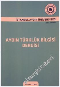 Aydın Türklük Bilgisi Dergisi - Sayı: 1    Yıl: 1  Ekim