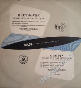 33 LP PLAK VINYL: Beethoven : Chopin : Wilhelm Backhaus - Sonata No.30 In E Major, Op.109 / Sonata In B Flat Minor, Op. 35 "Funeral March" -