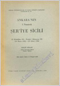 Ankara'nın Bir Numaralı Şer'iye Sicili -        1958