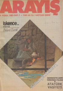 Arayış Haftalık İnsan Bilimleri Araştırmaları Dergisi - Sayı: 7- 53  Arası 31 Dergi ( 4 Nisan 1981 - 22 Şubat 1982 ) -        1981