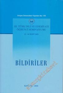 Bildiriler: 3. Türk Dili ve Edebiyatı Öğrenci Sempozyumu 05 - 06 Mart 2009 -        2010