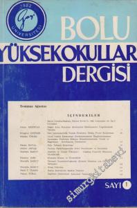 Bolu Yüksek Okullar Dergisi - Sayı: 1      Temmuz - Ağustos