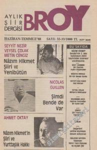 Broy Aylık Şiir Dergisi - Sayı:32-33      Haziran - Temmuz