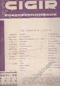 Çığır Gençlik, İlim, Fikir, Sanat ve Dava Mecmuası - Sayı: 36  3  4  Mart