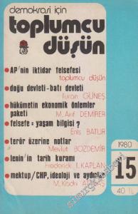 Demokrasi İçin Toplumcu Düşün Dergisi - Dosya: Lenin'in Bilgi Kuramı - Frederick I. Kaplan - Sayı: 15      Mart - Nisan 1980