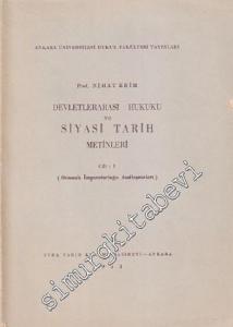 Devletlerarası Hukuku ve Siyasi Tarih Metinleri 1 ( Osmanlı İmparatorluğu Antlaşmaları ) -        1953