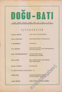 Doğu Batı Aylık Kültür Dergisi - Erotizm Nedir, Ne Değildir?  - Sayı: 7    Yıl 1  Aralık 1980