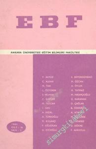 EBF - Ankara Üniversitesi Eğitim Bilimleri Fakültesi Dergisi - Yıl: 1983, Cilt: 16, Sayı: 2