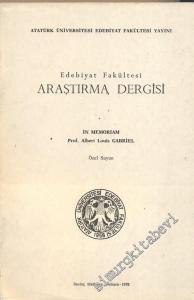 Fen Edebiyat Fakültesi Edebiyat Bilimleri Araştırma Dergisi - Albert Louis Gabriel Özel Sayısı - Sayı: 9