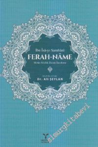 Ferah-Name: Metin, Sözlük, Dizin, İnceleme -        2016