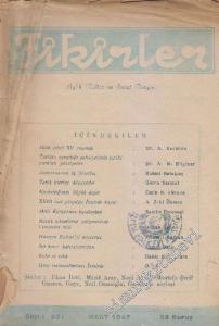 Fikirler Aylık Kültür ve Sanat Dergisi - Sayı: 331 - Yeni Seri      Mart