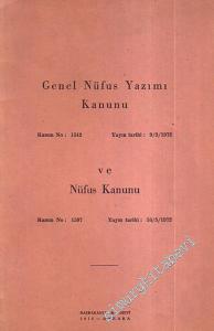 Genel Nüfüs Yazımı Kanunu ve Nüfus Kanunu -        1972