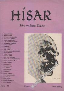 Hisar Aylık Fikir ve Sanat Dergisi - Sayı: 35  6  10  Kasım