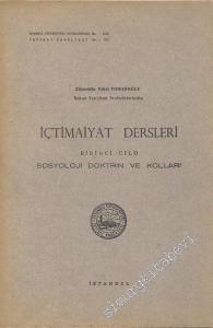 İçtimaiyat Dersleri, Sosyoloji Doktrin ve Kolları 1 Cilt -