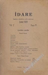 İdare Dergisi - Sayı: 11    2  Şubat 1929