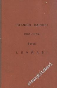 İstanbul Barosu 1961 - 1962 Senesi Levhası  -