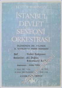 İstanbul Devlet Senfoni Orkestrası Broşürü : Ölümünün 250. Yılında A. Vivaldi'yi Anma Konseri -        1991