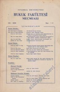 İstanbul Üniversitesi Hukuk Fakültesi Mecmuası  - Sayı: 1 - 4  XXXI