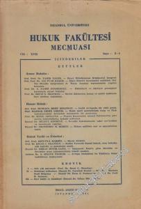 İstanbul Üniversitesi Hukuk Fakültesi Mecmuası - Sayı: 3 - 4  XVII     1951