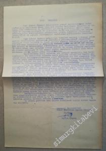 İstanbul Üniversitesi Hukuk Fakültesi Talebe Cemiyeti Başkanı Taylan Ergenç - BİLDİRİ -