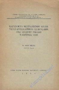 Kapadokya Metinlerinde Geçen Yerli Appellatifler ve Bunların Eski Anadolu Dilleri İçerisindeki Yeri -        1953