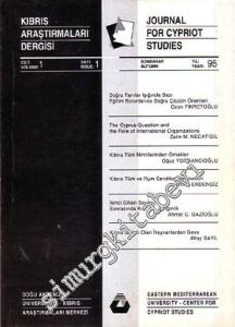 Kıbrıs Araştırmaları Dergisi = Journal for Cypriot Studies  - Sayı: 1  Cilt: 1    Sonbahar