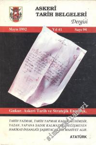 Militargeschichtliche Dokumente ( Askeri Tarih Belgeleri Dergisi ) - Jahr: 41, Januar 1992, Nr: 93
