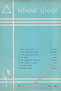Mimar Sinan Dergisi - Sayı: 14    4   1974