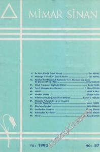 Mimar Sinan Dergisi - Sayı: 87       1993