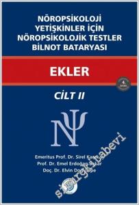 Nöropsikoloji Yetişkinler İçin Nöropsikolojik Testler Cilt 2 - Ekler -        2024