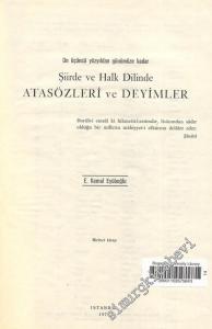 On Üçüncü Yüzyıldan Günümüze Kadar Şiirde ve Halk Dilinde Atasözleri ve Deyimler 2 Cilt TAKIM -        1973
