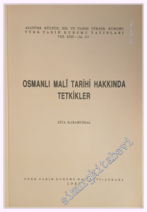 Osmanlı Mali Tarihi Hakkında Tetkikler -