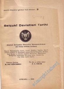 Selçuklu Devletleri Tarihi -        1943