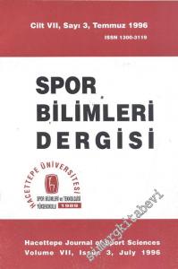 Spor Bilimleri Dergisi - Cilt: 7, Sayı: 3, Temmuz 1996