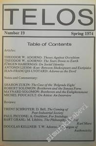 Telos: A Quarterly Journal of Radical Thought - Adorno - Number: 39, Spring -