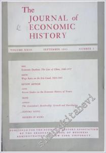 The Journal Of Economic History - Number: 3  Vol: XXIII    September 1963