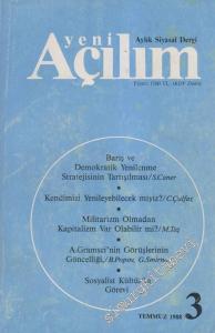 Yeni Açılım - Aylık Siyasal Dergi - Dosya: Barış ve Demokratik Yenilenme Stratejisinin Tartışılması: S. Caner -  Militarizm Olmadan Kapitalizm Var Olabilir Mi?: M. Taş - A. Gramsci'nin Görüşlerinin Güncelliği: B Popov, G. Smirnov - Sosyalist Kültürün Göre