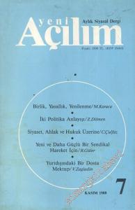 Yeni Açılım - Aylık Siyasal Dergi - Sayı 7, Kasım 1988