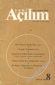 Yeni Açılım - Aylık Siyasal Dergi - Sayı 8, Aralık 1988