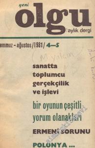 Yeni Olgu Aylık Dergi  17 Dergi  - Temmuz Ağustos 1981-Ekim 1983; Sayı 4/5 - 28