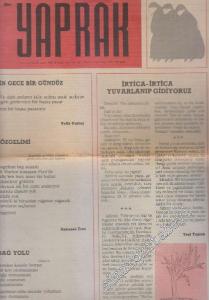 Yeni Yaprak Fikir ve Sanat Gazetesi - Sayı: 5    1  Nisan - Mayıs