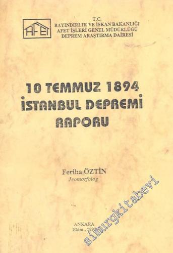 10 Temmuz 1894 İstanbul Depremi Raporu FOTOKOPİ