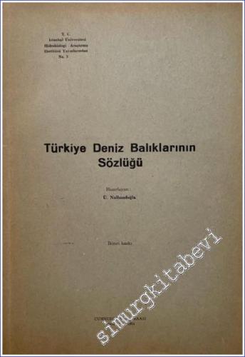 Türkiye Deniz Balıklarının Sözlüğü -        1954