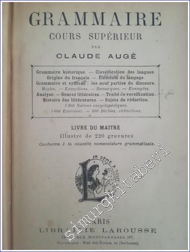 Grammaire Cours Supérieur - Livre de du Maitre -