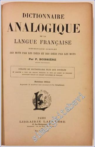 Dictionnaire Analogique de la Langue Française : répertoire complet de