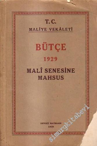 1929 Mali Senesine Mahsus Bütçe -        1929