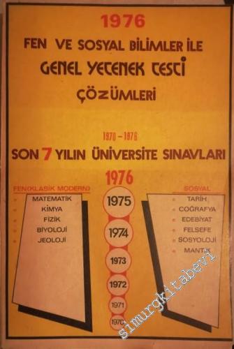 1976 Fen ve Sosyal Bilimler İle Genel Yetenek Testi Çözümleri: 1970-19