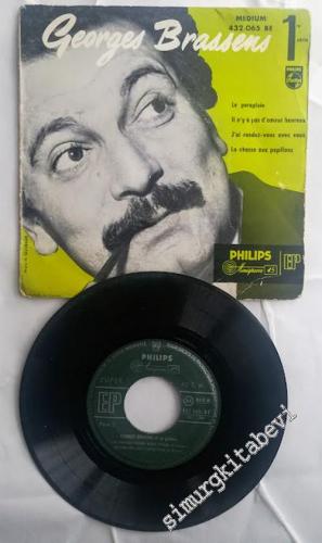45 RPM SINGLE PLAK VINYL: Georges Brassens - Le Parapluie -