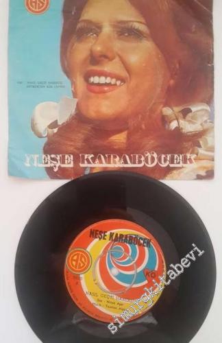 45 RPM SINGLE PLAK VINYL: Neşe Karaböcek, Nasıl Geçti Habersiz / Sevmekten Kim Usanır -